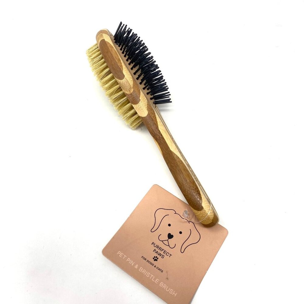 Bath & Body Works Perfect Paws Pin and Bristle Brush Wooden Handle Dogs